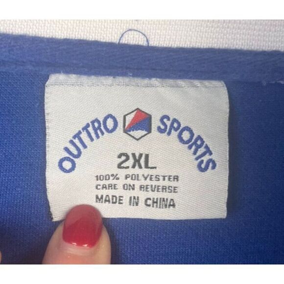 Unisex Italia Zip-Up Jacket Color block Blue White Size XLarge - Picture 6 of 9